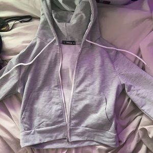 Cropped zip up hoodie